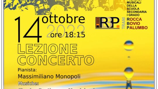 Concerto del pianista Massimiliano Monopoli presso l’auditorium della Rocca-Bovio-Palumbo. Un grande successo. Bravissimo!!!